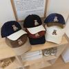 2024 Trendy Corduroy Baseball Cap with Little Brown Bear Design for Women and Men, Perfect for Spring and Autumn
