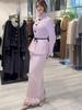 2025 Autumn New Arrival High-End Evening Party Two-Piece Set with Bell Sleeves