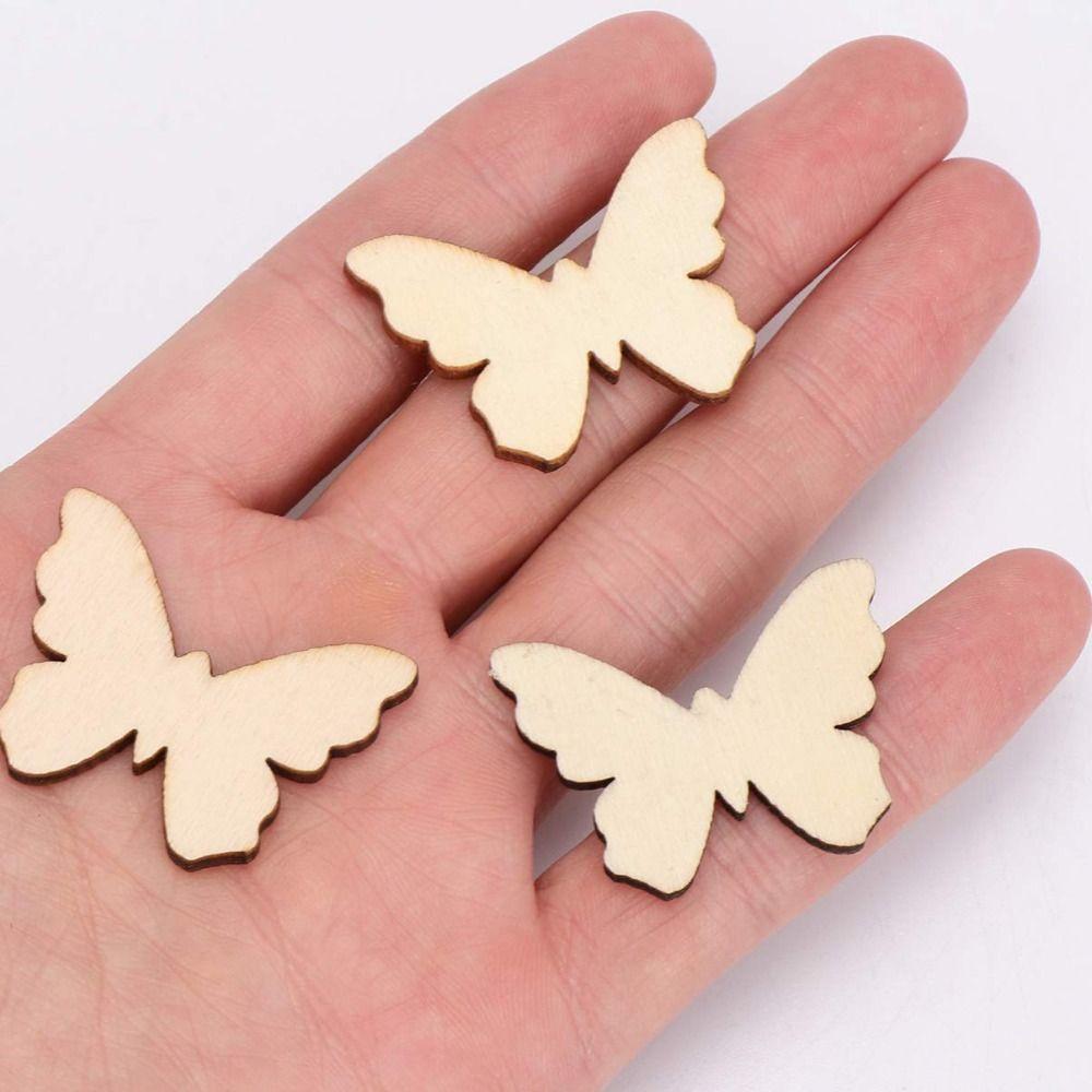 100pcs Unfinished Unfinished Wooden Cutouts Wooden Blank Wood  Home Party