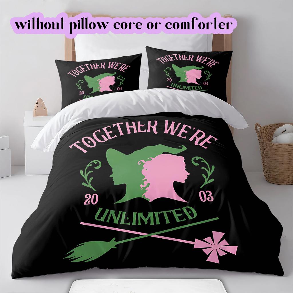 The Wicked Witch  Alice Pattern Bedding Quilt Set Quilt Cover Pillowcase Home Decoration Birthday Gift (1 * duvet cover + 2 * pillowcase, without core