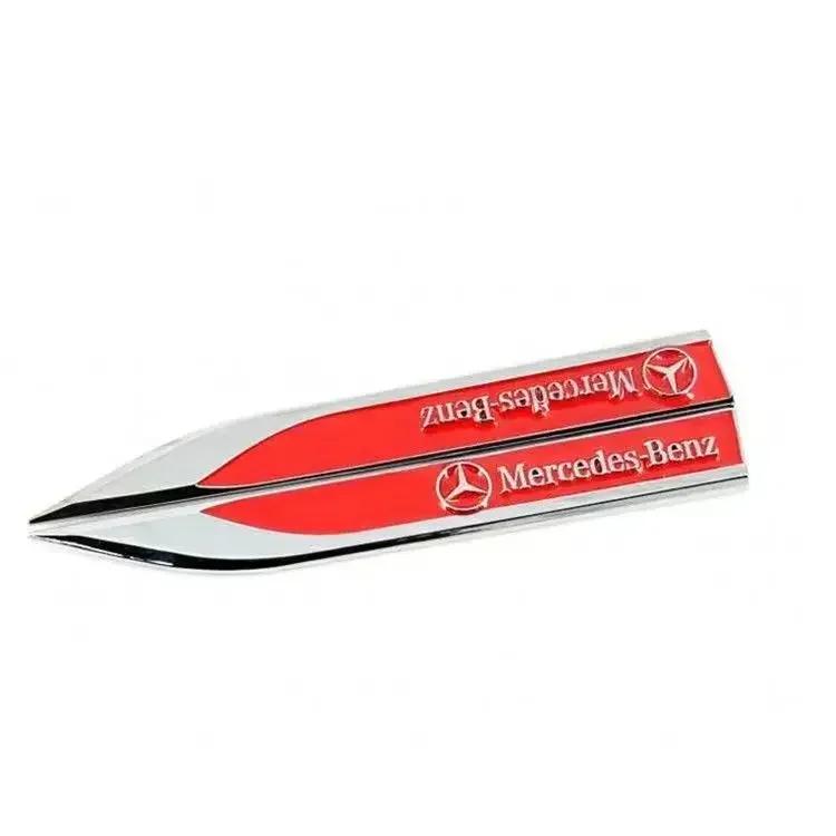 2pcs 3D Metal Car Fender Side Wing Emblem Badge Sticker For Mercedes Benz New B/C/E Class A Class C200L GLC GLK New CLA GLA BG1