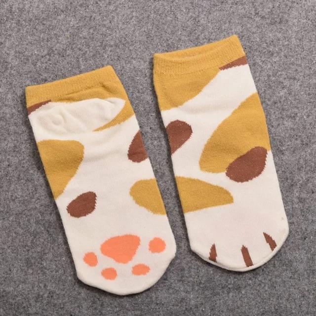 Women Cotton Cute 3D Knitted Cat Claw Low Cut Ankle Socks Ladies Girls Short Hosiery Dog Paws Sokken Dropship