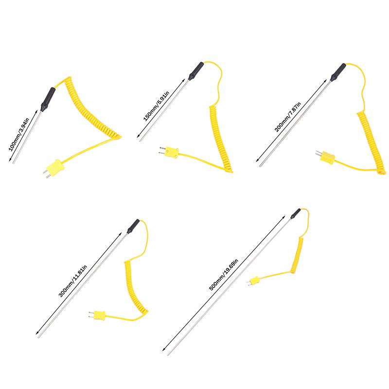 -50C Bis 1200C K-Typ Thermoelement Sensor Stecker 100/150/200/300/500Mm Fühler Sensor Mit Drahtkabel Temperaturregler