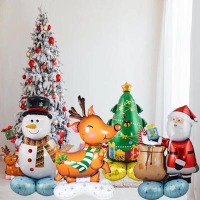 Aluminum Foil Christmas Party Balloons: Snowman, Santa, Tree & Reindeer Decorations
