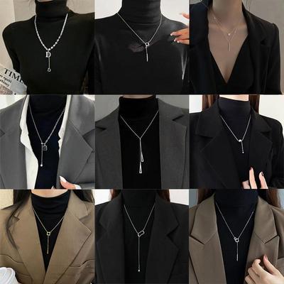 Simple Design Sweater Necklace Women's High-end Long Necklace Niche Temperament Double-layer Sweater Chain Jewelry