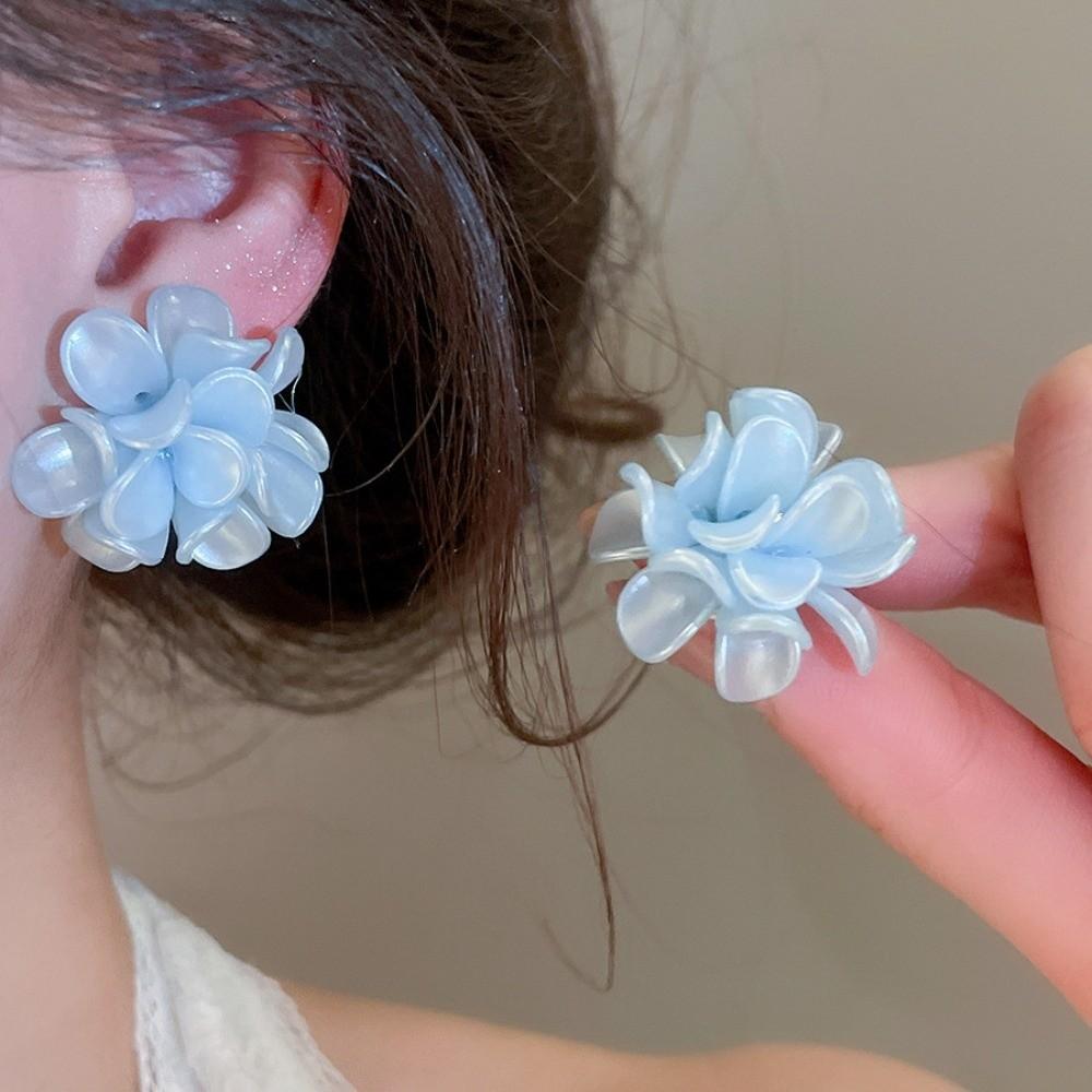5 Pairs Floral Acrylic Flower Stud Earrings Acrylic Korean Style Earrings  Girl Gift