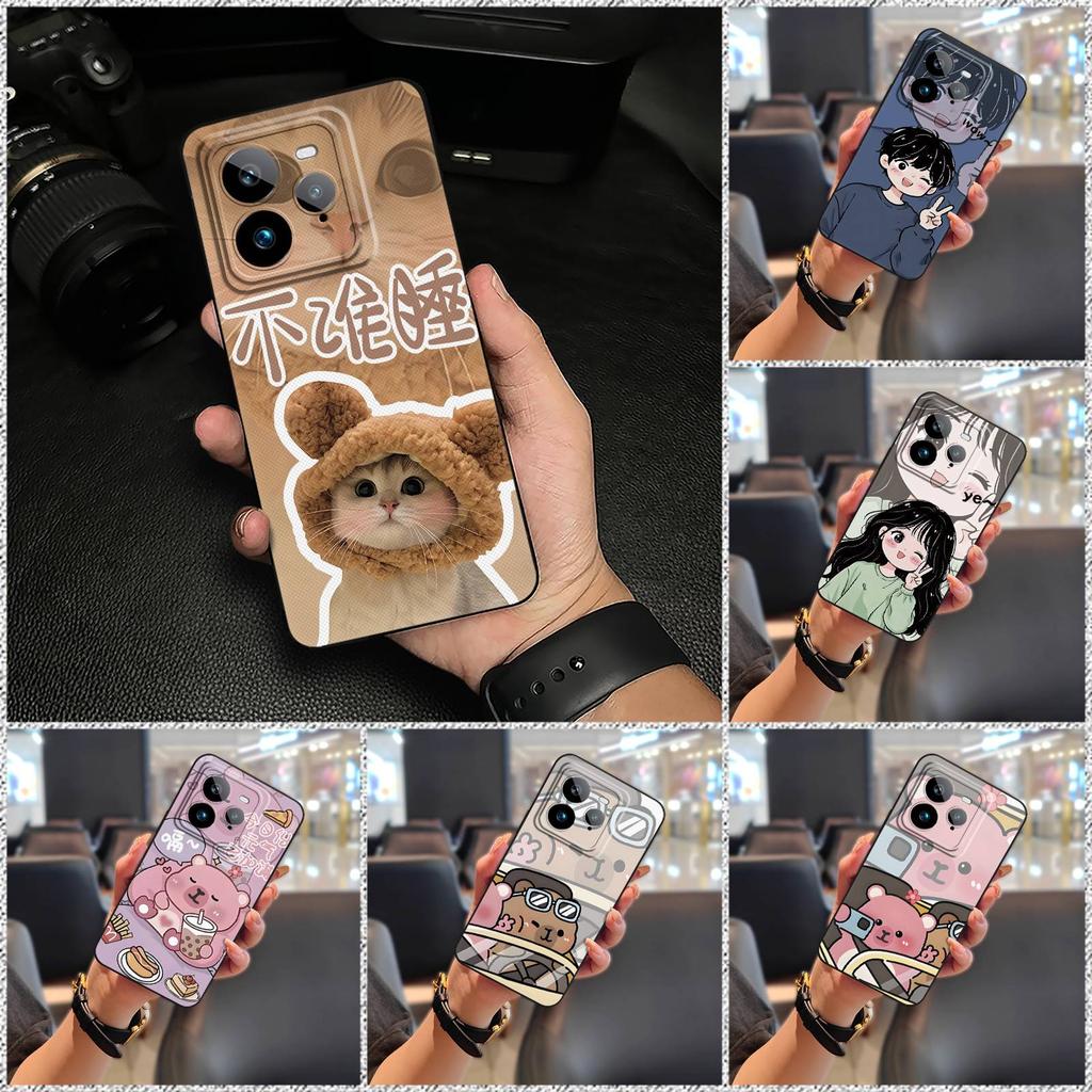 Cartoon Silicone Phone Case For Realme GT7 Pro TPU Shockproof Couple Phone Pouch Anti-dust Full Wrap Soft Case Graffiti