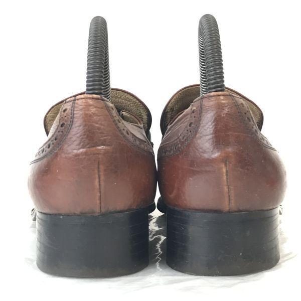 Vintage 90s Made In Japan Hope Deluxe Pebbled Leather Loafer Moccasin Dress Shoes Size 24.0EE Brown(USED)