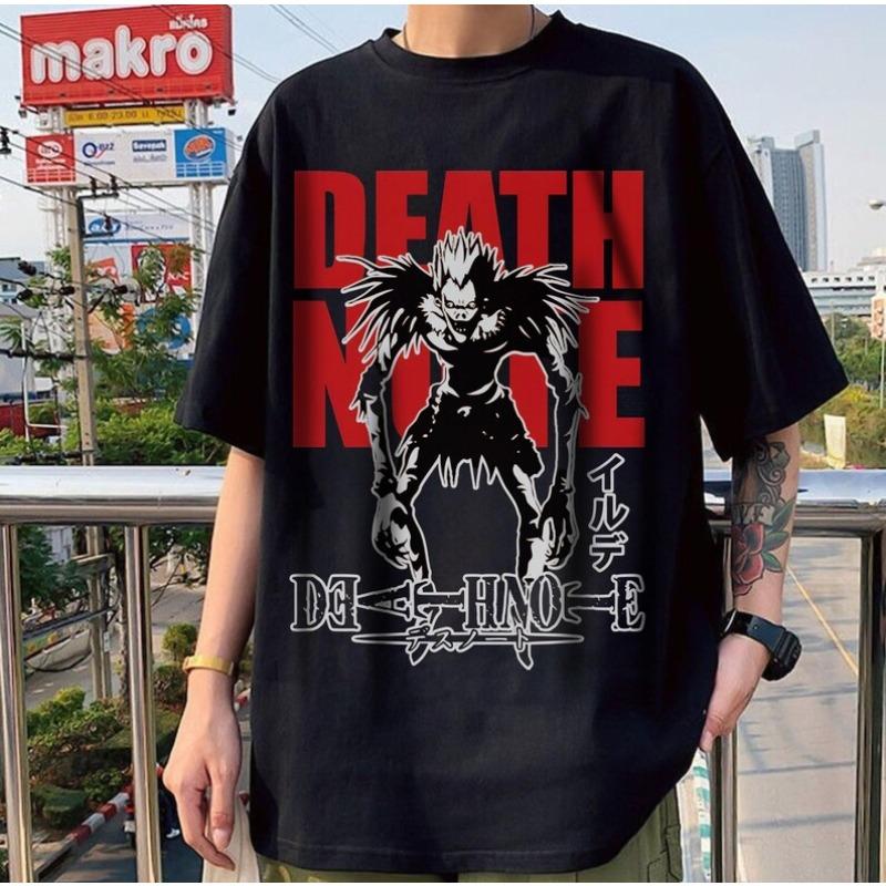 Hot Japan Anime DeathNote Manga Graphic Print T-shirt Men Women Loose Casual Streetwear Hip Hop Fashion Oversized Short Sleeve Summer New Tee