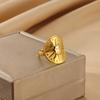 Gold Color Anillos For Women Sun Flower Stainless Steel Open Rings Dailywear Palm Geometric Irregular Jewelry Fashion Punk Gift