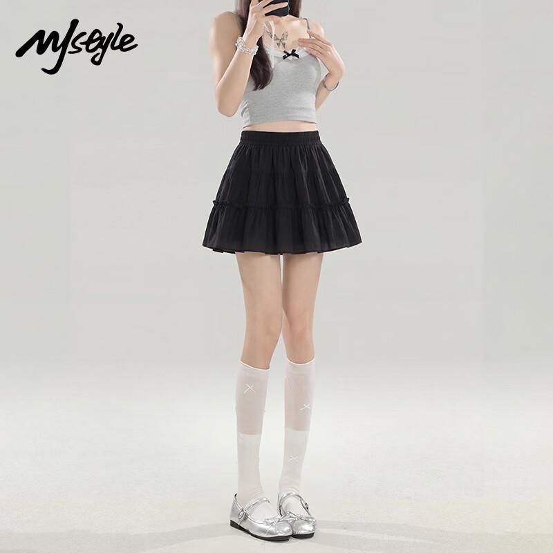 MJ STYLE Pleated A-Line Skirt S