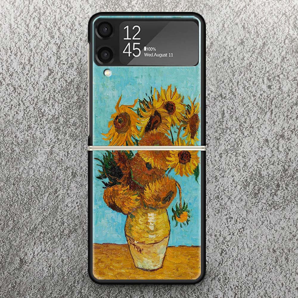 Van Gogh oil Art Painting Print Case For Samsung Galaxy Z Flip 3 4 5 6 7 5G Phone Shell Flip7 Flip6 Flip5 Flip4 Flip3 Pattern Co