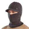Knitted Hat Men Winter Warmth Earflap Cap With Neck Warmer For Casual Wear