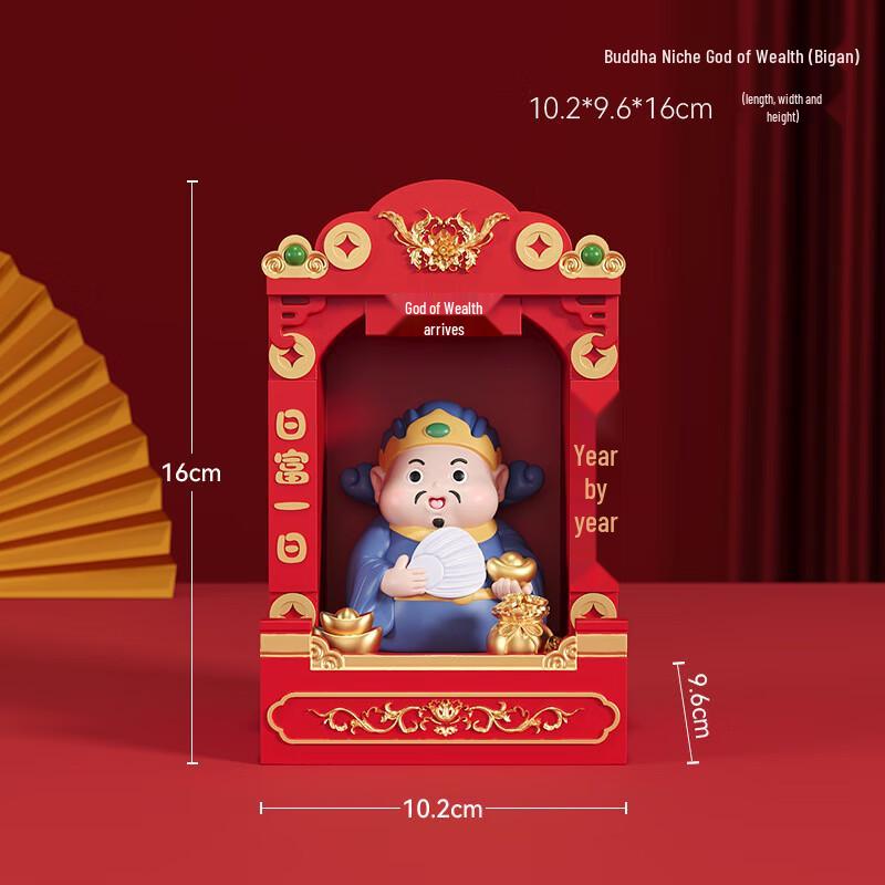 

China Chic God of Wealth Resin Desk Figurine