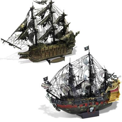 Piececool Metal Puzzles Pirate Ship Building Blocks The Queen Anne Revenge Boat Toys Jigsaw Christmas Gifts for Adult
