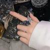 Modrý zirkonový motýlek Otevírací nastavitelný prsten pro ženy Dívky Módní Lehký luxus Jemný Pokročilý pocit Prsten na prst Šperky