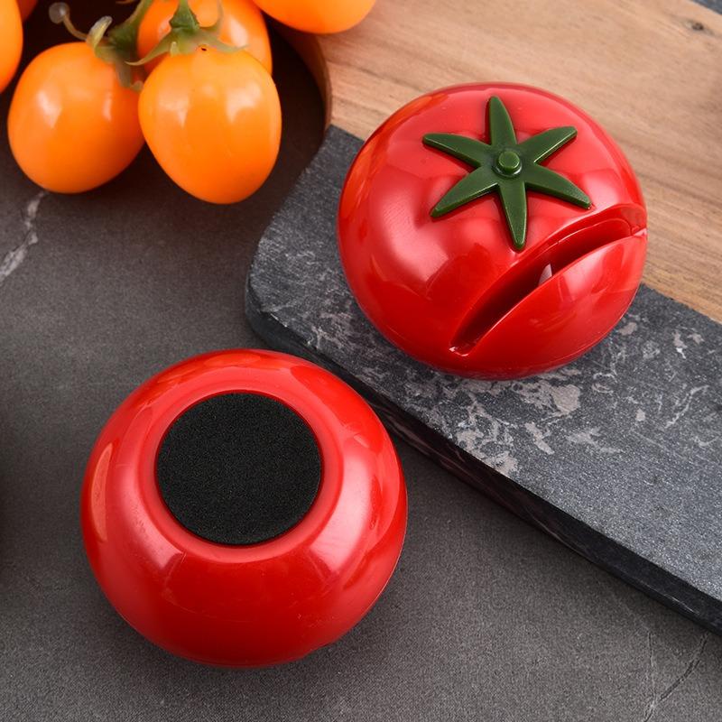 Creative and Cute Tomato Mini Knife Sharpener, Household Manual Portable Tomato Knife Sharpener, Kitchen Quick Whetstone