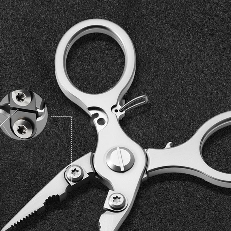 Braided Fishing Line Cutter Rings Openers with Lanyard Fishing Pliers Multifunctional Fishing Tackle Stainless Pliers