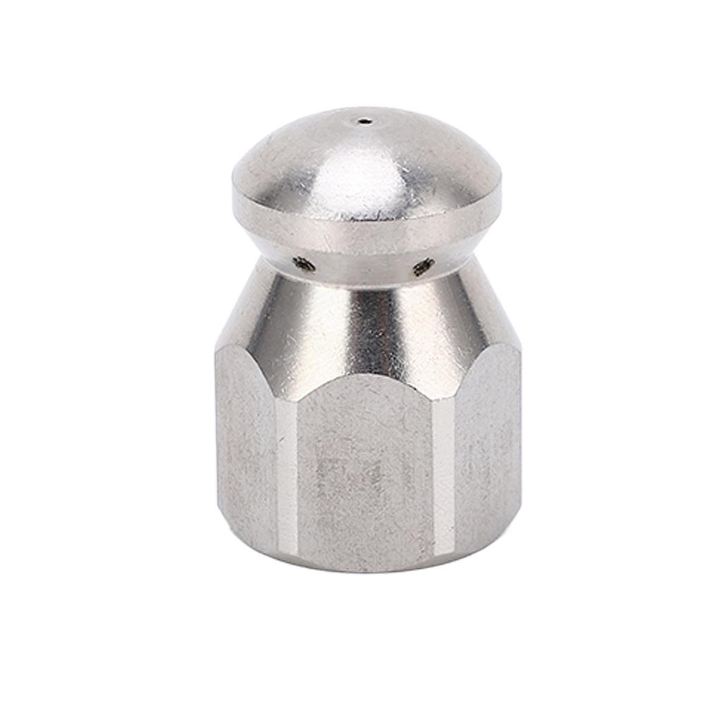 5000PSI High Pressure Washer Nozzle Pipe Dredging Cleaning Nozzle Stainless Steel Jetter Nozzle Round Head Front 1 Rear