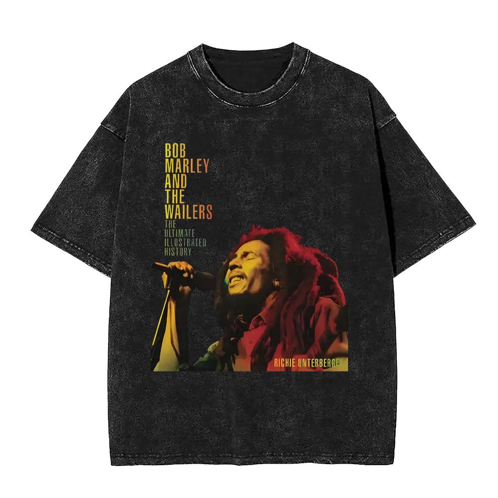 Bob Marley Legend Portrait Face Washed T Shirt Reggae Music Men Women Vintage Hip Hop Tshirt Cotton Casual Short Sleeve Tshirts