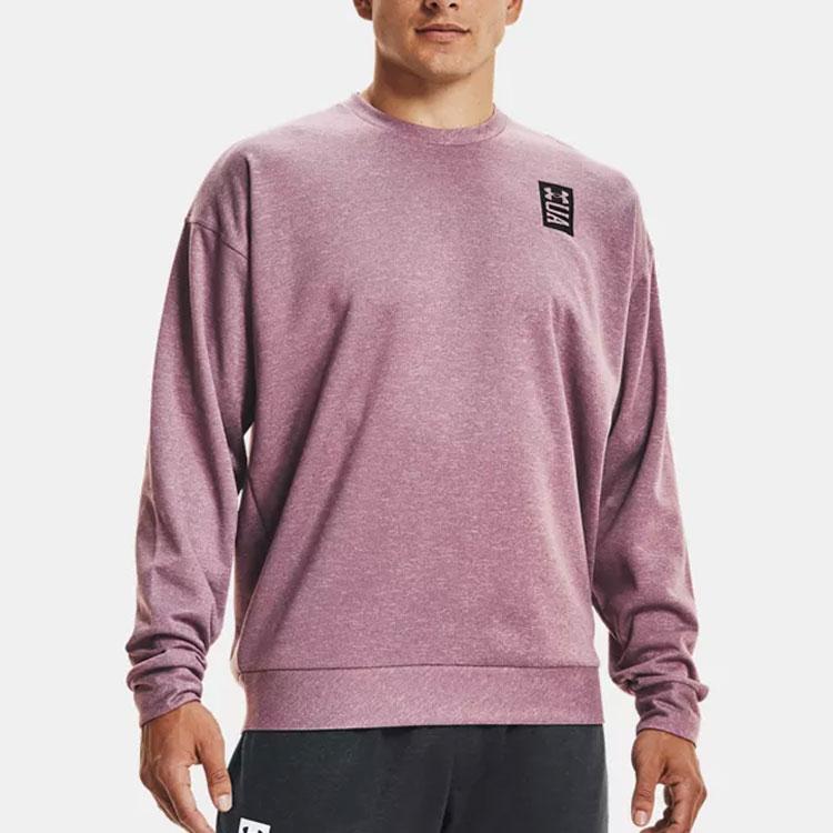 Under Armour Recover Crew Neck Loose Training Sweatshirt Men Sweatshirt Mallow-Pink 1361757-699