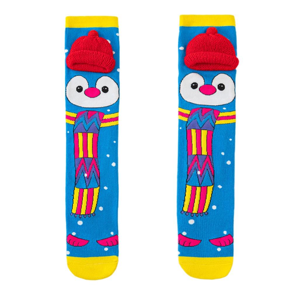 

New Cartoon Knee Socks Penguin No Heel Long Socks Breathable Funny 3D Kids Socks One Size