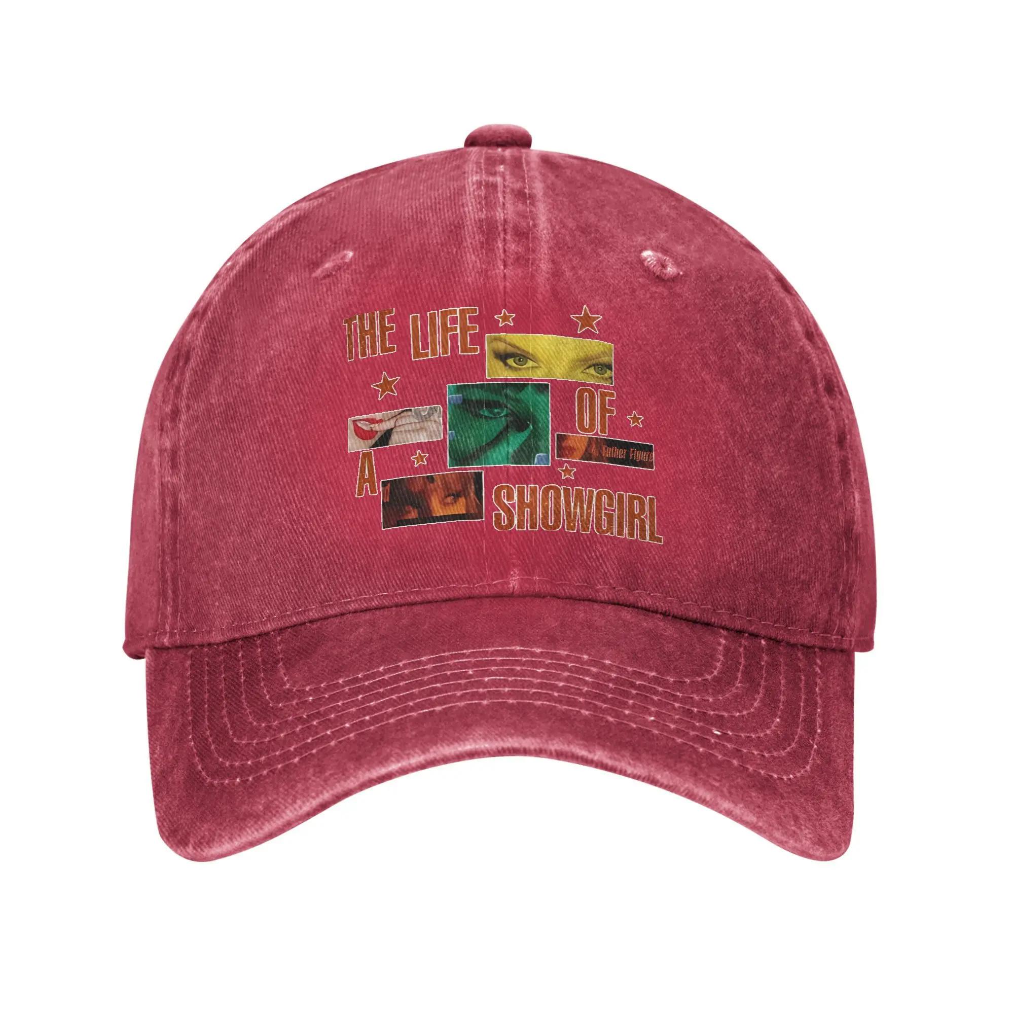 

Washed Baseball Cap The life of a showgirl album cover Spring Trucker Hat For Unisex Unisex Casual Outdoor Sports Sun Baseball Cap One Size