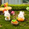 Mini Rabbit Figurine Easter Resin Bunny Miniature Figures Tiny Animal Fairy Garden Ornament for Micro Landscapes Potted Plants Dollhouse Cake