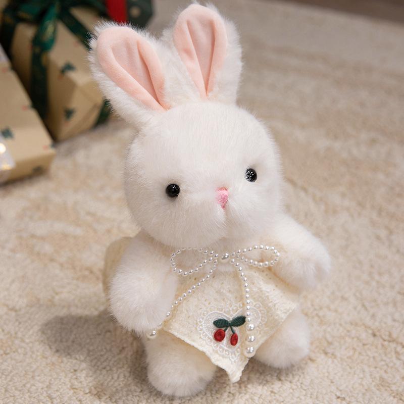 Cute Sitting Position Little Rabbit Plush Toy Floral Skirt Rabbit Doll Grab Machine Doll Girl Birthday Gift