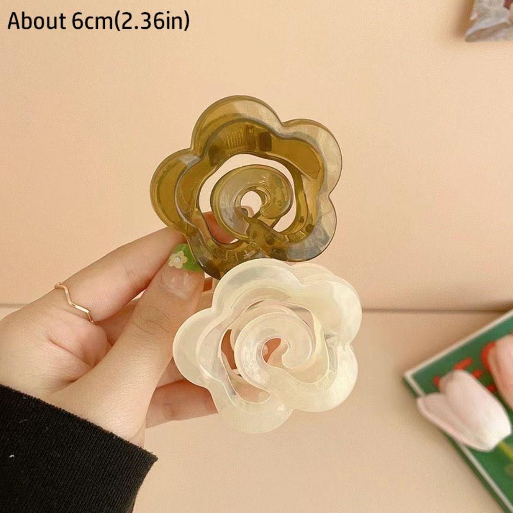 Korean Version Camellia Flower Design Hair Clip Tender Elegant Flower Hairpin Non-slip Shark Clip Women's Hair Accessories