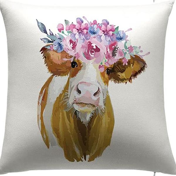 New Creative Cartoon Farmhouse Cow Animal Pillow Case Home Decoration Living Room Car Cushion