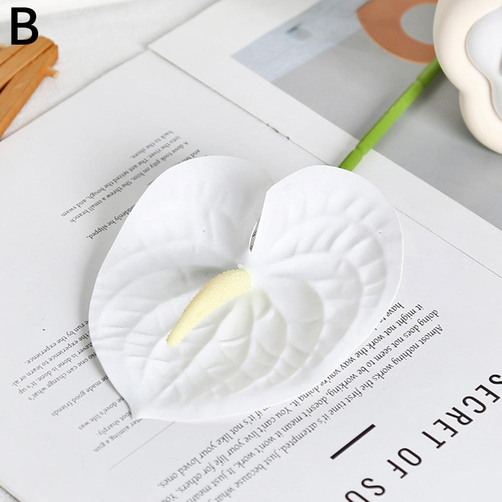 

Креативный многоцветный искусственный маленький антуриум мягкий на ощупь настоящий декоративный аксессуар E5C7 white-1pcs