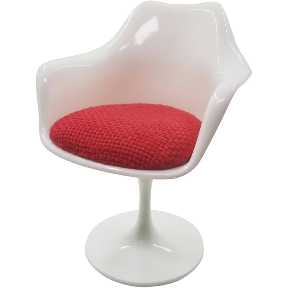 

AlegolT 1/6 Scale White Chair with Red Cushion for Figures Dolls Rotating Chair TOCH02-W-RC