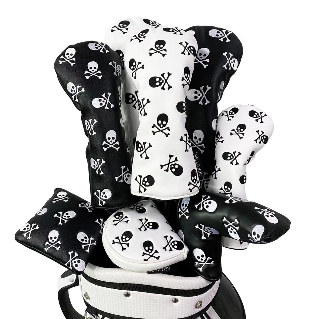 Golf Putter Utility Fairway Small Skull Includes Conversion Tag Cover, Cover, Mallet, Headcover, Wood, Driver, UT, DR, FW, Design, Waterproof, (Wood,