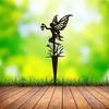 Enchanted Fairy Garden Decor Metal Floral Lawn Stake Outdoor Ornament for Yard Patio Decoration Whimsical Home Garden Art