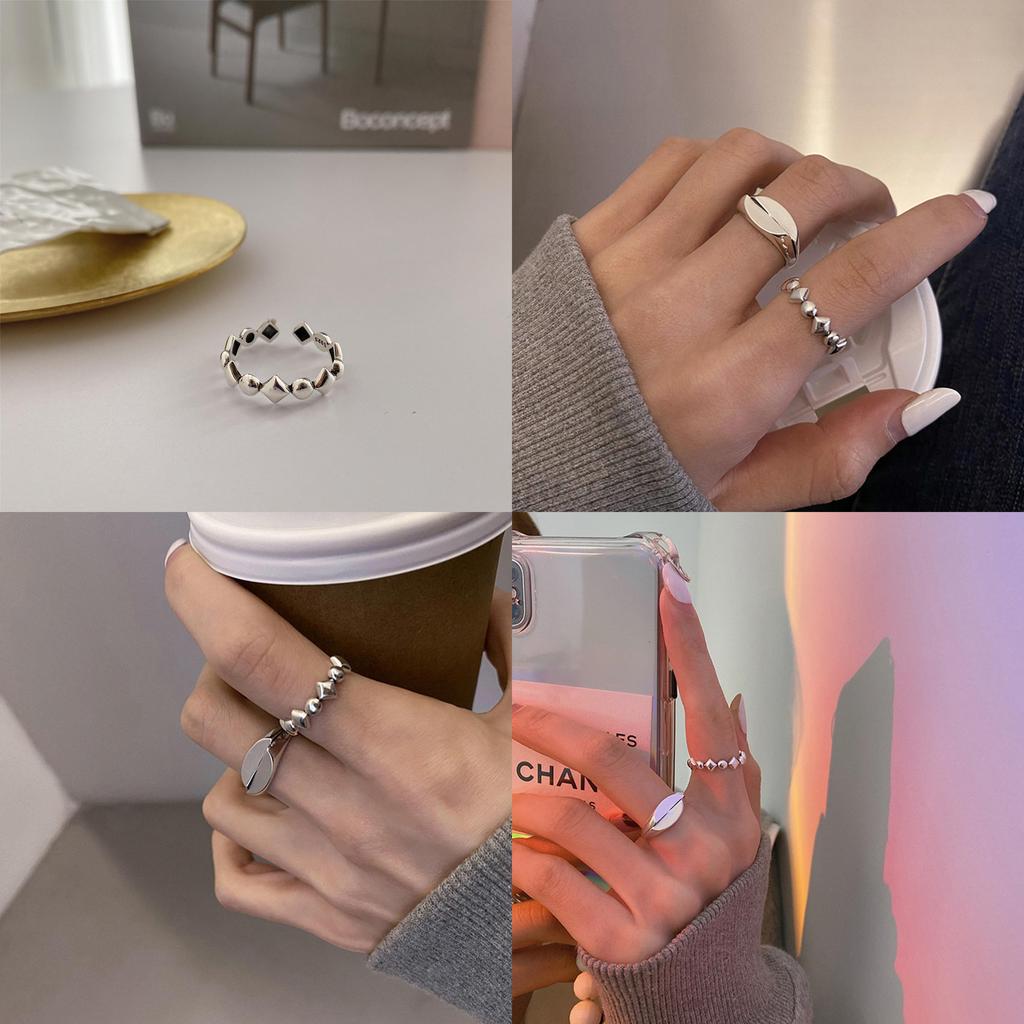 Trendy Inspired Korean Adjustable Ring In Pure Silver For Fashionforward Women