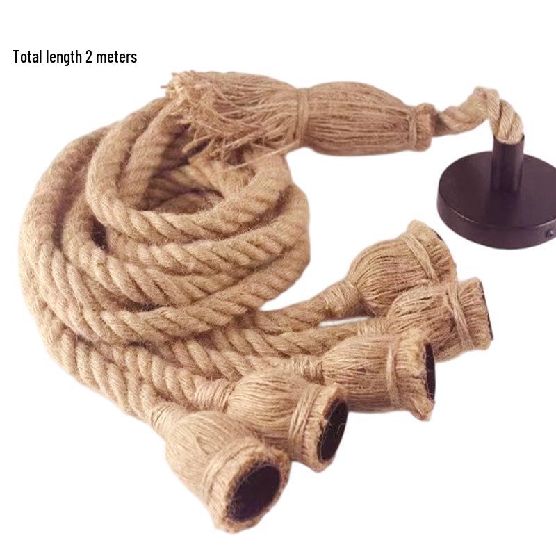 American Retro Hemp Rope Pendant Lamp for Restaurants, Hotels, Shops, and Bars