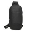 Premium Single Shoulder Anti-Theft Urban Backpack with Organizer and USB - Black