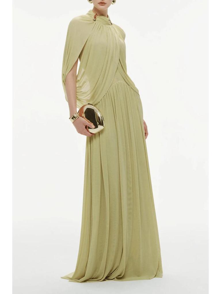 Robe de soirée élégante à manches chauve-souris ajustée pour femmes européennes et américaines