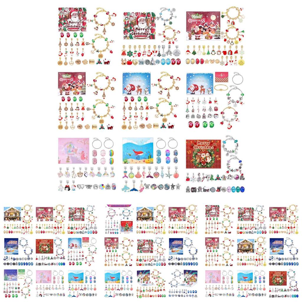 Charming Gold Christmas Children's Bracelet Diy Jewelry Festive Holiday Gift Box