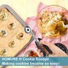 Stainless Steel Ice Cream Scoop For Baking Cookie Scoop, Trigger Release, Cookie Dough Scoop, Anti-Slip Spring-Trip Kitchen Tool