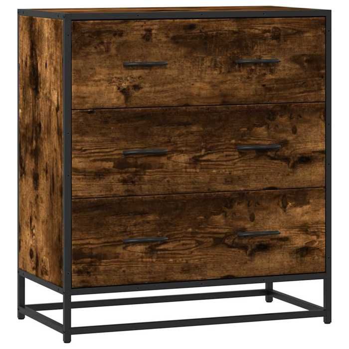VidaXL Buffet Smoked Oak 68x35x76 Cm Engineered Wood and Metal, Storage Cabinet, Hallway Cabinet, Side Cabinet 848971