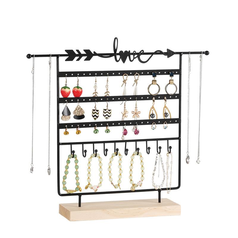

Оригинальный дизайн Подставка для украшений Love Arrow 5-ярусная Подставка для хранения браслетов, ожерелий, серег Подставка для демонстрации ювелирных изделий 39.5x37x8cm чёрный