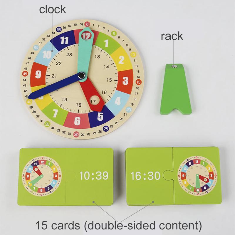 Children Montessori Clock Educational Toys Hour Minute Second Cognition Matching Puzzle Toys Kids Early Learning Teaching Aid