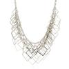 Layer Multi Square Geometric Necklace Metal Chain Pendant For Vintage Gift Style