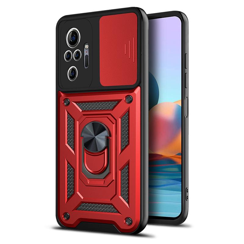 For Xiaomi Redmi 12 13C 4G Camera Shockproof Armor Case Redmi Note 10 10S 11 11S 12 13 Pro X5 X6  Car Magnetic Holder Ring Cover