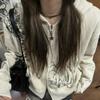 VAYLA Autumn Y2k Aesthetic Cropped Hoodies Women Casual Printing Double Zippers Harajuku Punk Sweatshirt Gothic Fairy Grunge Jackets