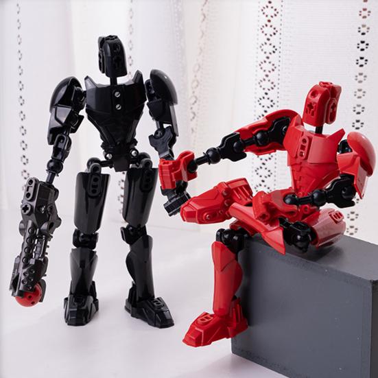 1 Set Action Figure Multi-Joint Movable Robot Toy Plastic Figure Doll for Home Office Desktop Decoration