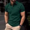 Men's Solid Color Button Short-Sleeve Polo Shirt