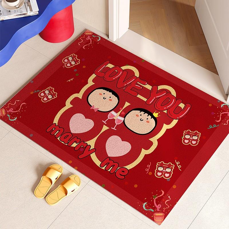 Wedding Entrance Mat PVC Coil Doormat New Home Entryway Shoe Scraper Customizable Size